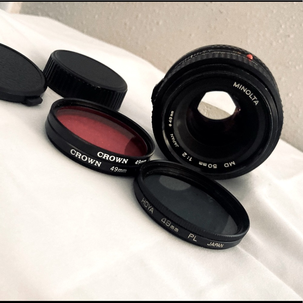 Fish eye,crown and Minolta camera lens. Selling as a lot,super valuable